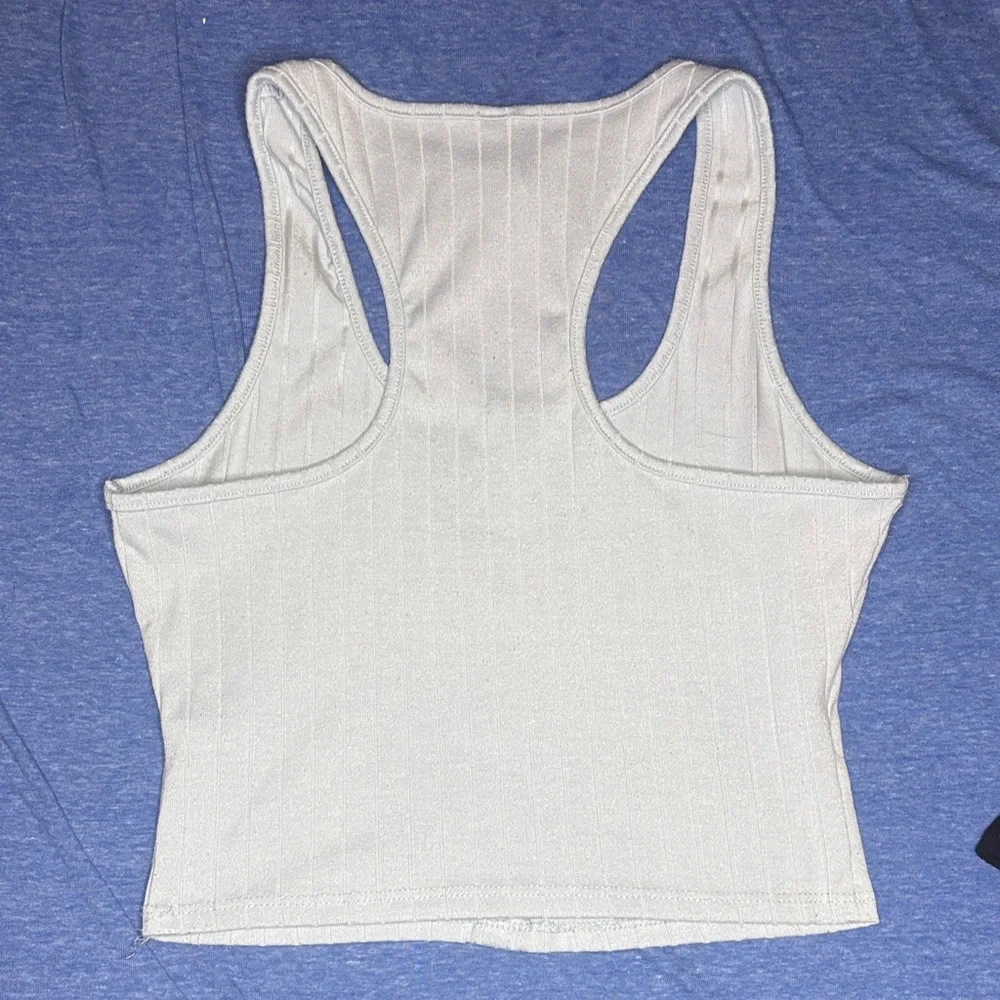 Bay Blue Button-Up Tank Top - Picture 3 of 3